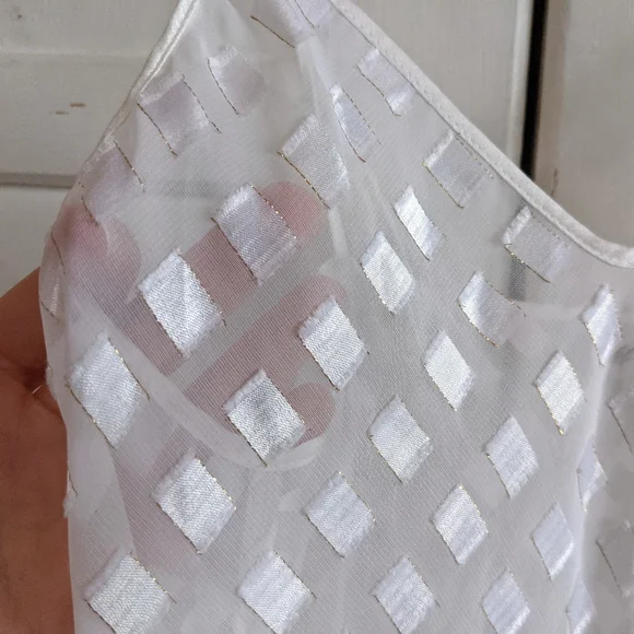 Vintage 70s Miss Dior White Checkered Slip Dress – Size L - Picture 13 of 15